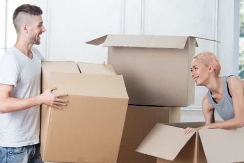 Household items being carried for a Fulham relocation