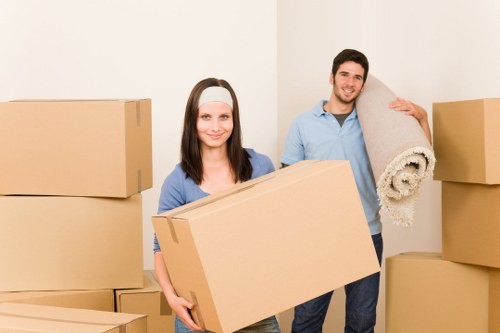 Moving van and movers assisting a Fulham household